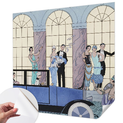 Removable wall mural with an Art Deco design