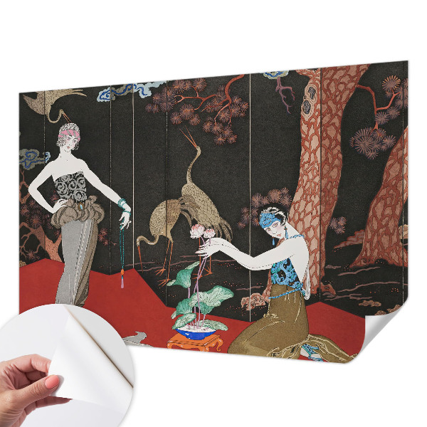 Peel and stick wall mural for living room featuring an elegant scene