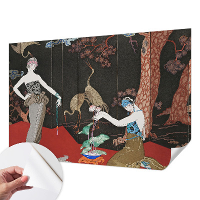 Peel and stick wall mural for living room featuring an elegant scene