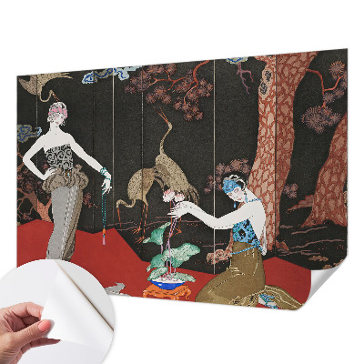 Peel and stick wall mural for living room featuring an elegant scene