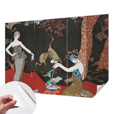 Peel and stick wall mural for living room featuring an elegant scene