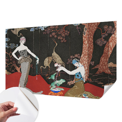 Peel and stick wall mural for living room featuring an elegant scene