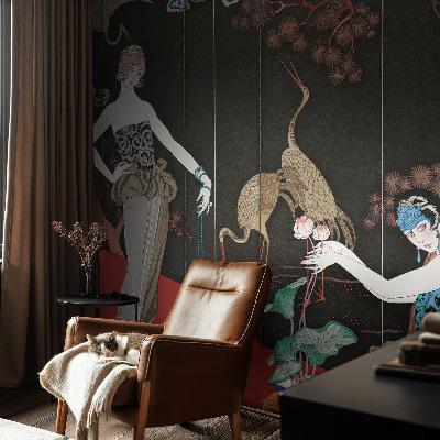 Peel and stick wall mural for living room featuring an elegant scene