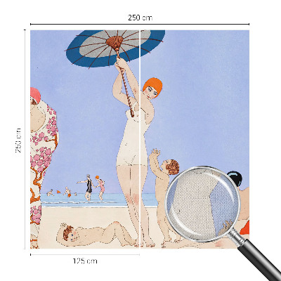 Peel and stick wall mural for bedroom Retro beach