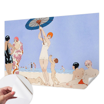 Peel and stick wall mural for bedroom Retro beach