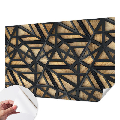3D wall mural with a geometric connection design