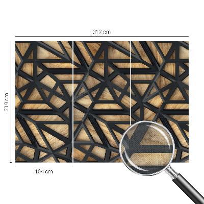 3D wall mural with a geometric connection design