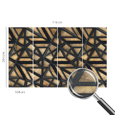 3D wall mural with a geometric connection design