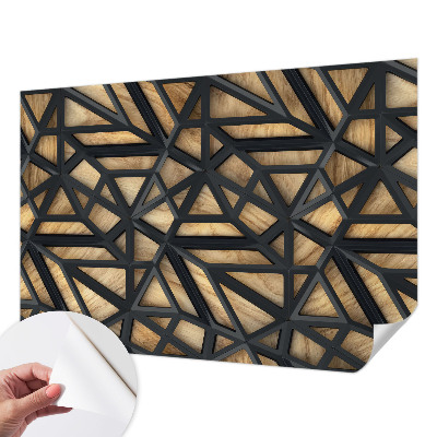 3D wall mural with a geometric connection design