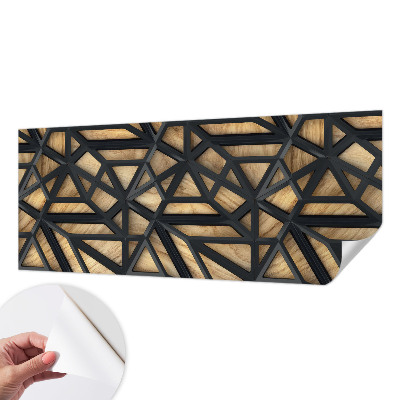 3D wall mural with a geometric connection design