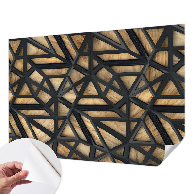 3D wall mural with a geometric connection design