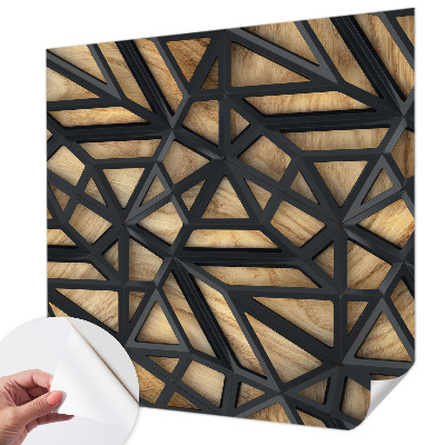 3D wall mural with a geometric connection design