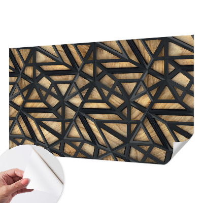 3D wall mural with a geometric connection design