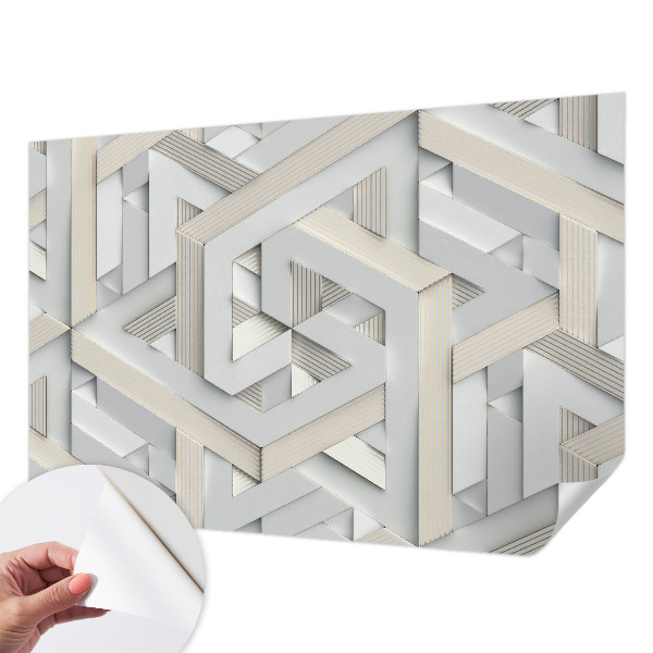 Nursery wall mural with illusory forms design