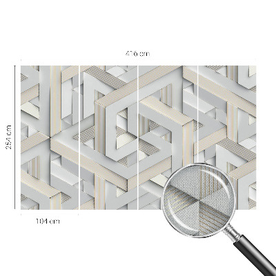 Nursery wall mural with illusory forms design