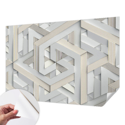 Nursery wall mural with illusory forms design