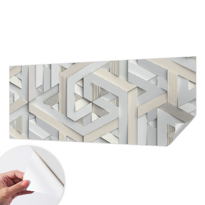 Nursery wall mural with illusory forms design