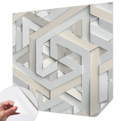 Nursery wall mural with illusory forms design