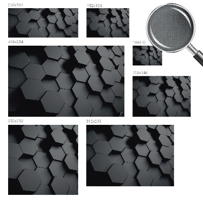 3D photo wallpaper mural with a 3D hexagon pattern