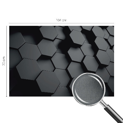 3D photo wallpaper mural with a 3D hexagon pattern