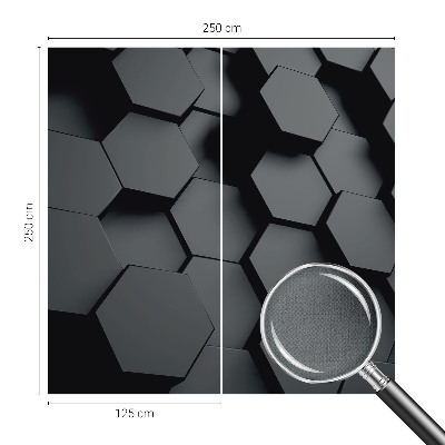 3D photo wallpaper mural with a 3D hexagon pattern