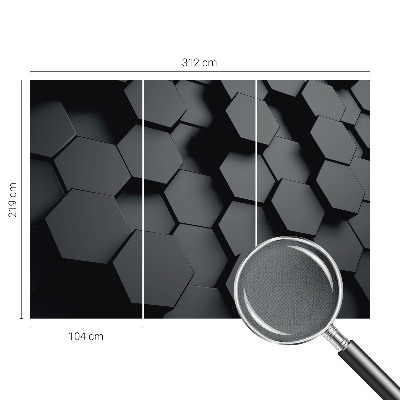 3D photo wallpaper mural with a 3D hexagon pattern