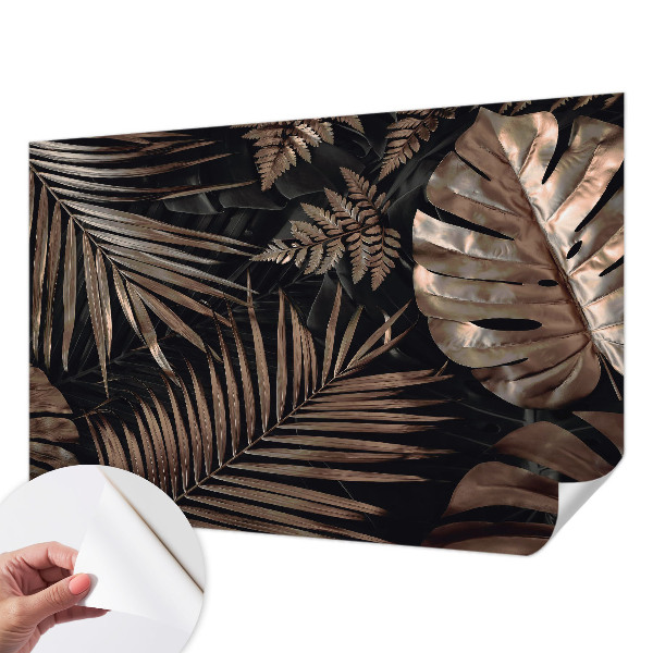 Children's wall mural with an exotic leaves design