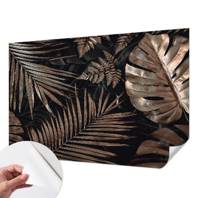 Children's wall mural with an exotic leaves design