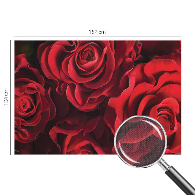 Peel and stick wall mural with a red rose pattern
