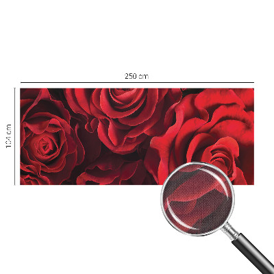 Peel and stick wall mural with a red rose pattern