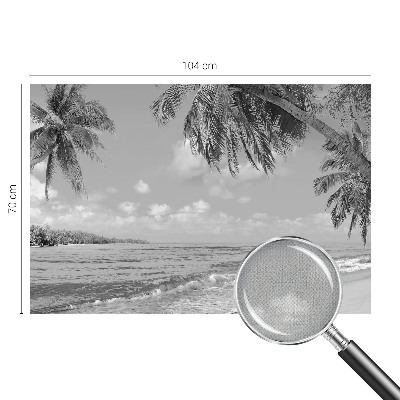 Self-adhesive wall mural with a tropical paradise design