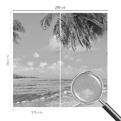 Self-adhesive wall mural with a tropical paradise design