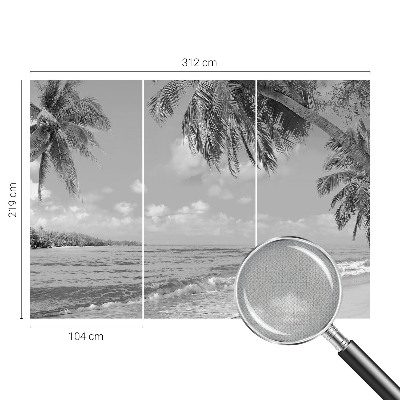 Self-adhesive wall mural with a tropical paradise design