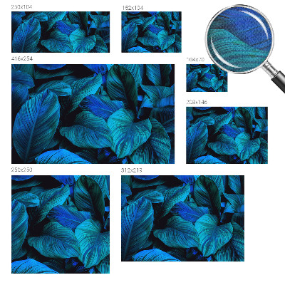 Stick-on wall mural Blue leaves