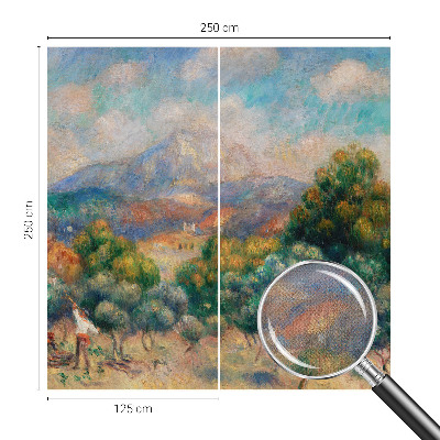 Peel and stick wall mural for bedroom featuring a mountain landscape