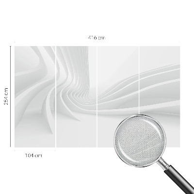 Removable wall mural with a fluid line design