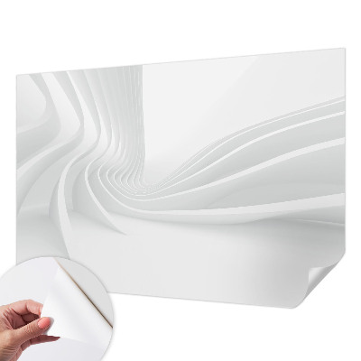 Removable wall mural with a fluid line design