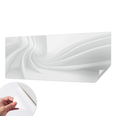 Removable wall mural with a fluid line design