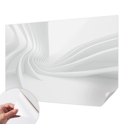 Removable wall mural with a fluid line design