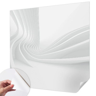 Removable wall mural with a fluid line design