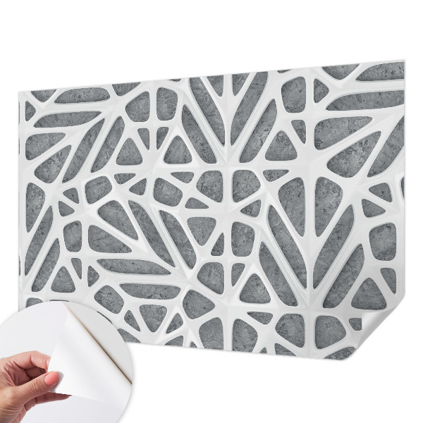 Peel and stick wall mural for kids' room with a geometric network design