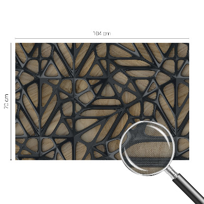 Children's wall mural with a wooden net design
