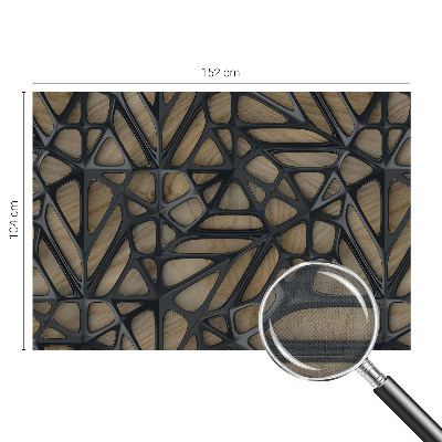 Children's wall mural with a wooden net design
