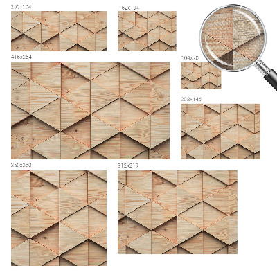 3D photo wallpaper mural with a wooden mosaic design