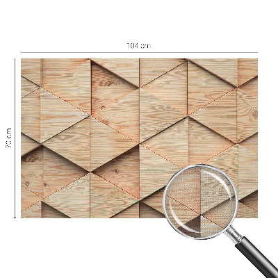 3D photo wallpaper mural with a wooden mosaic design