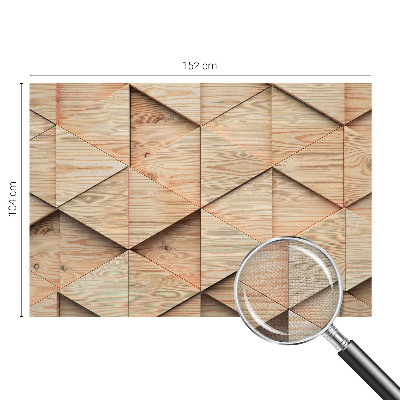 3D photo wallpaper mural with a wooden mosaic design