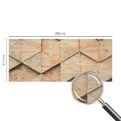 3D photo wallpaper mural with a wooden mosaic design