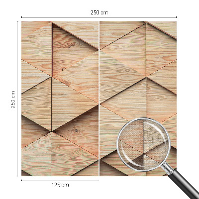 3D photo wallpaper mural with a wooden mosaic design