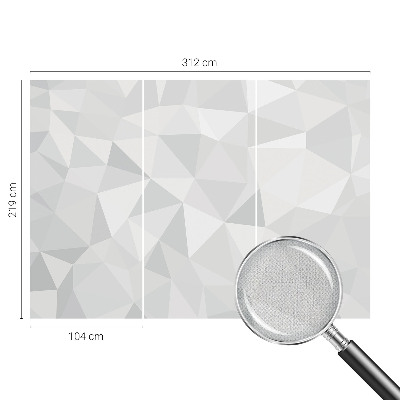 3D wall mural with a triangular mosaic design