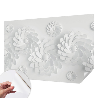 Baby room wall mural with a delicate floral design